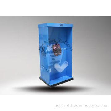 Glossy Lamination Paper Corrugated Pop Displays Stand with